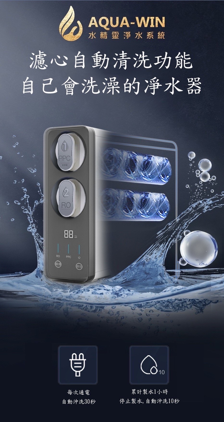 水精靈- AW1901 直輸式微電腦水質型RO機